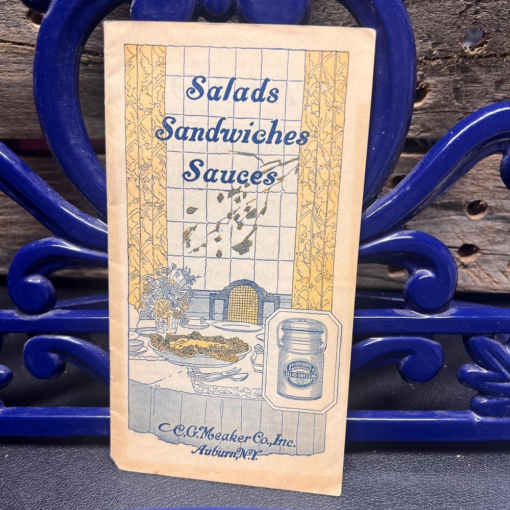 Salads Sandwiches Sauces, antique cookbook pamphlet 1910s Ivanhoe‎ Mayonnaise